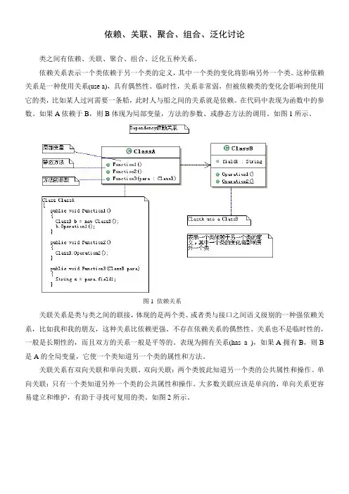 依赖、关联、聚合、组合、泛化讨论