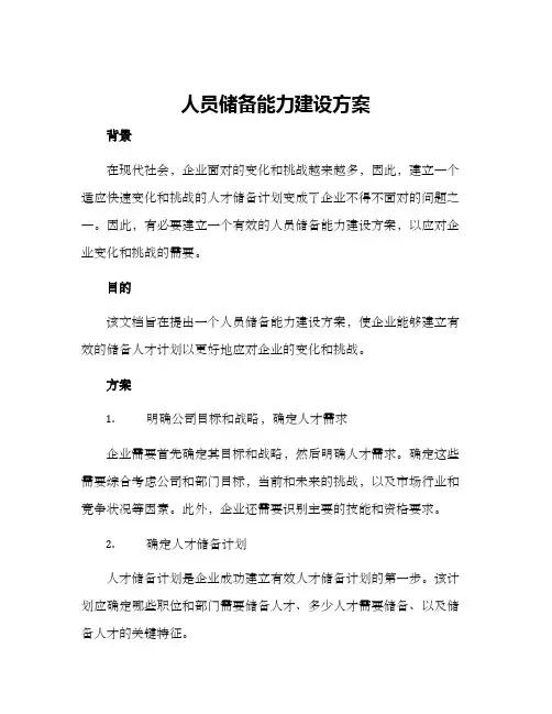 人员储备能力建设方案