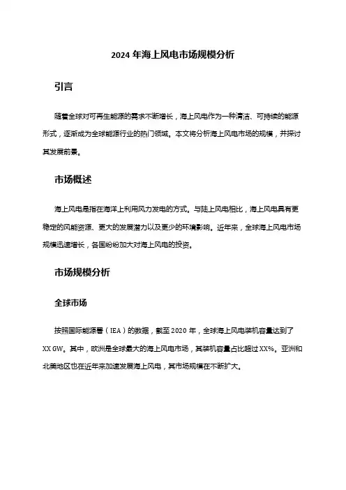 2024年海上风电市场规模分析