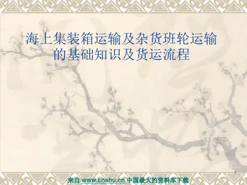 海上集装箱运输及班轮运输知识与流程