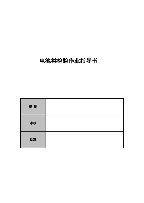 电池类 检验指导书