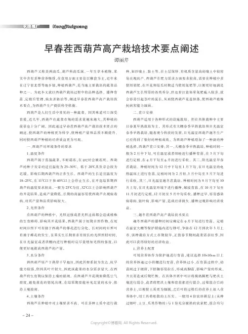 早春茬西葫芦高产栽培技术要点阐述