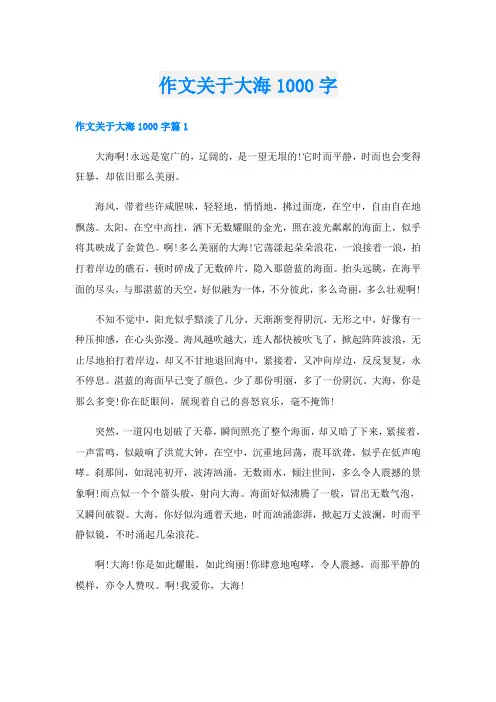 作文关于大海1000字