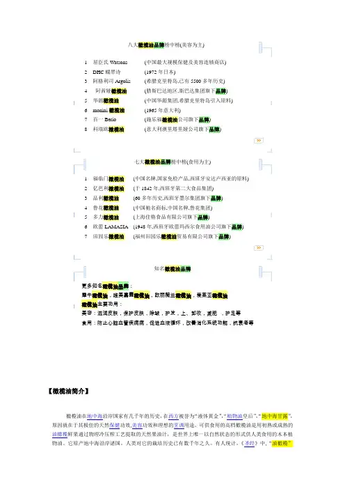 橄榄油简介