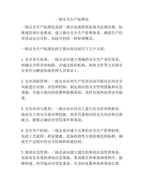 一级安全生产标准化