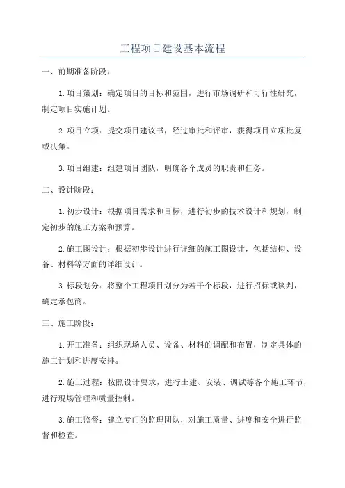 工程项目建设基本流程