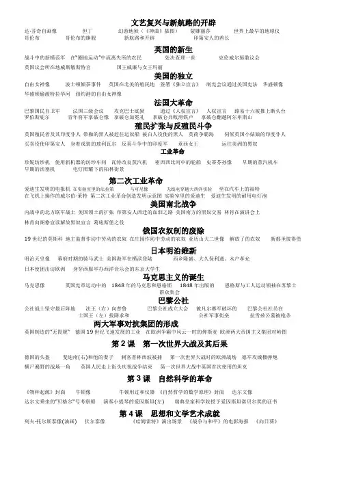 九年级上册历史课本上插图图片