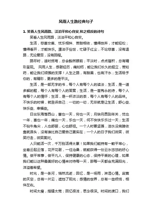 风雨人生路经典句子