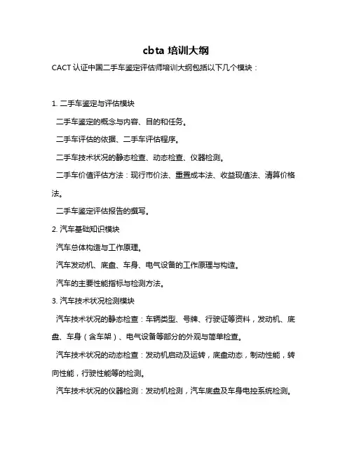 cbta培训大纲