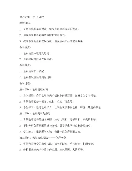 暑假美术集训教案模板范文