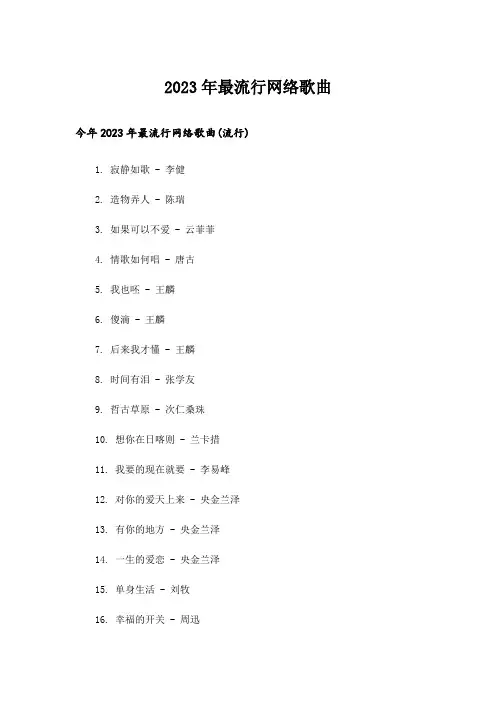 2023年励志_最流行网络歌曲
