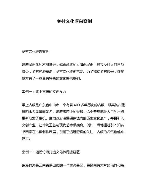 乡村文化振兴案例