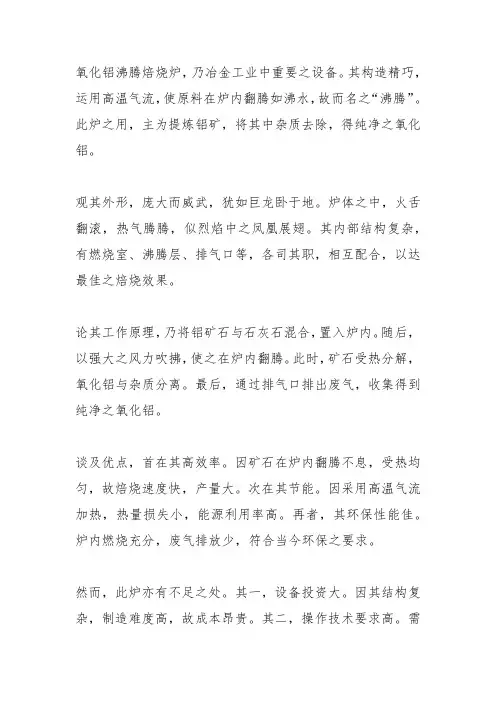 氧化铝沸腾焙烧炉