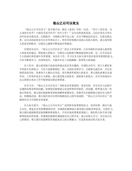 他山之石可以攻玉