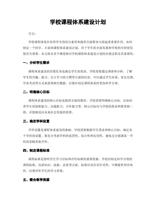学校课程体系建设计划