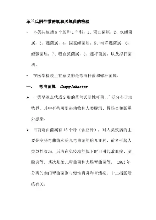 革兰氏阴性微需氧和厌氧菌的检验