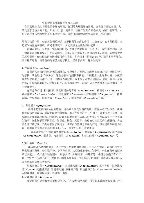 引起食物霉变的微生物及其防治