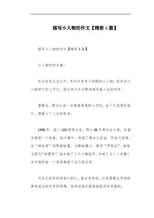 描写小人物的作文【精彩5篇】