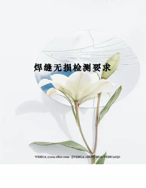 焊缝无损检测要求修订稿