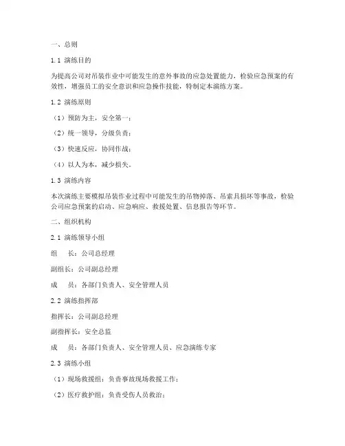 吊装事故应急预案演练方案