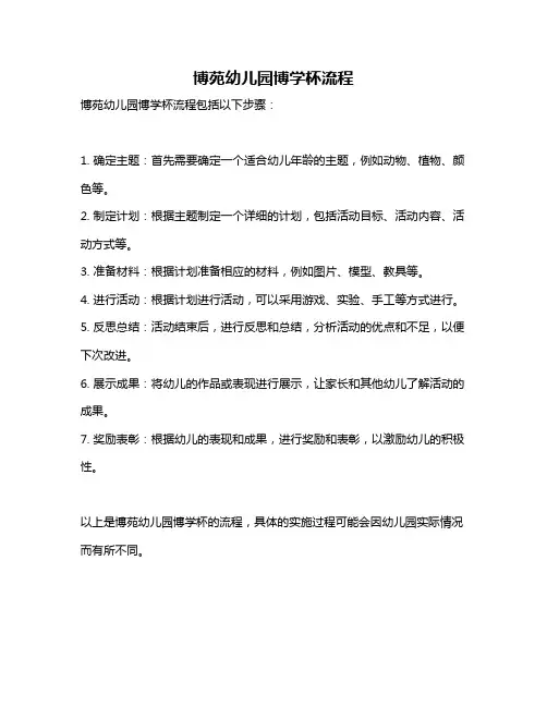 博苑幼儿园博学杯流程