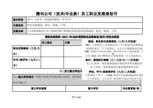 腾讯员工职业发展规划手册-(技术经验和专业族)