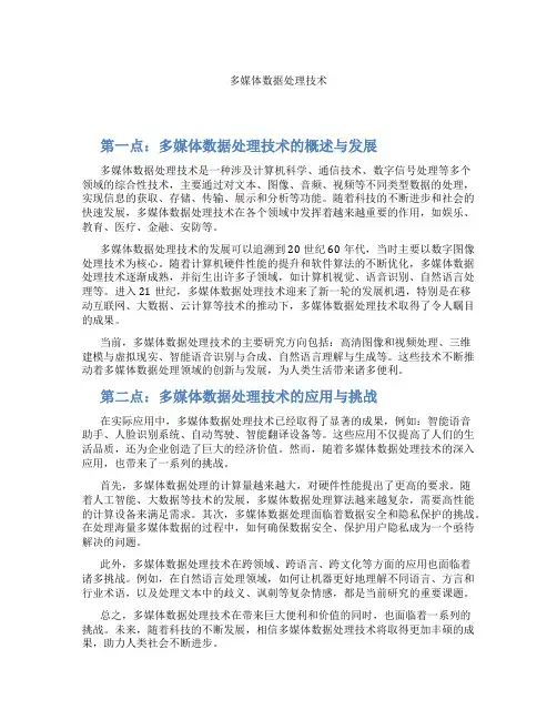多媒体数据处理技术