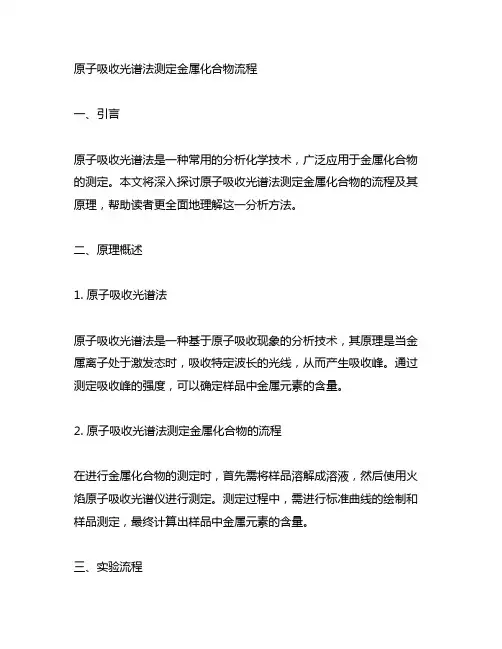 原子吸收光谱法测定金属化合物流程