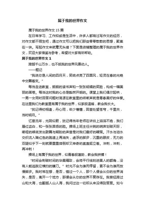 属于我的世界作文