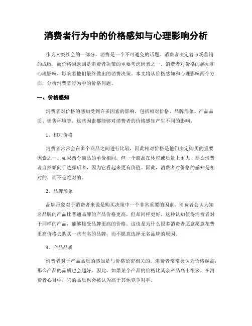 消费者行为中的价格感知与心理影响分析