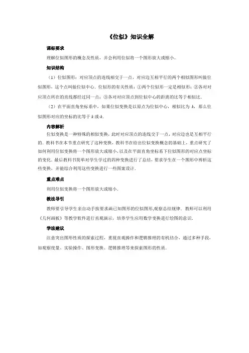 初中数学《位似》知识全解
