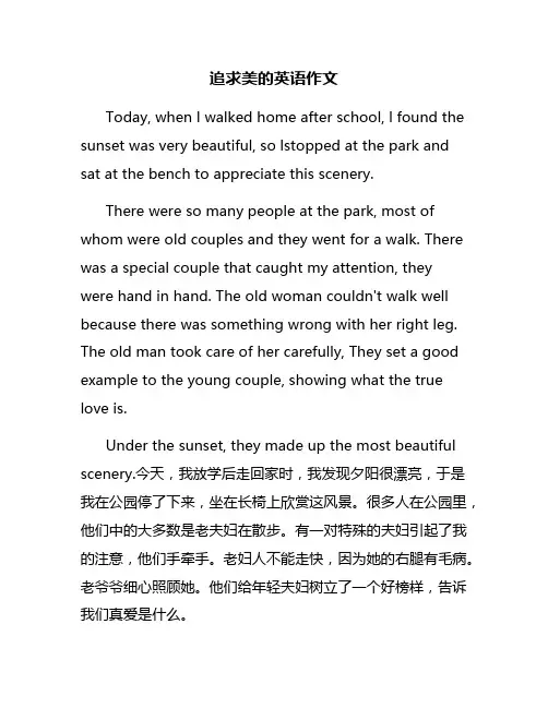 追求美的英语作文