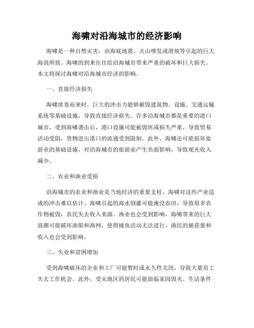海啸对沿海城市的经济影响