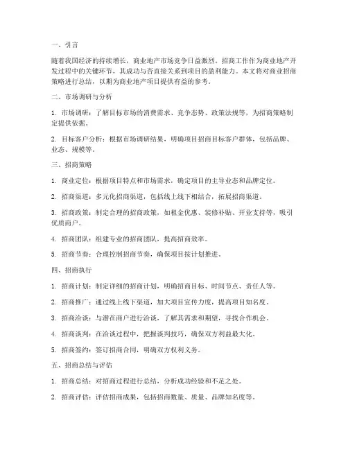 商业招商策略总结范文