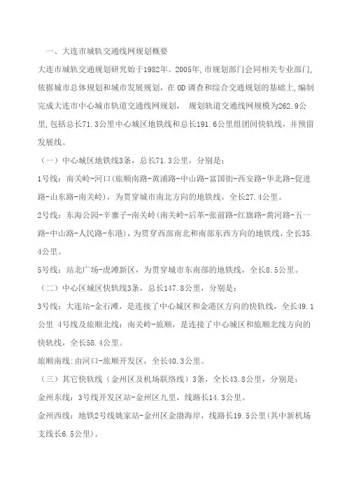 大连轨道交通规划(附图)