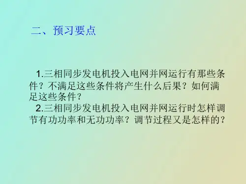 相同步发电机的并网运行