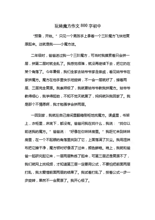 玩转魔方作文800字初中