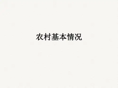 农村基本情况PPT课件