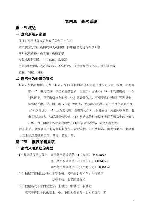 蒸汽系统概述一蒸汽系统示意图表示以蒸汽为热