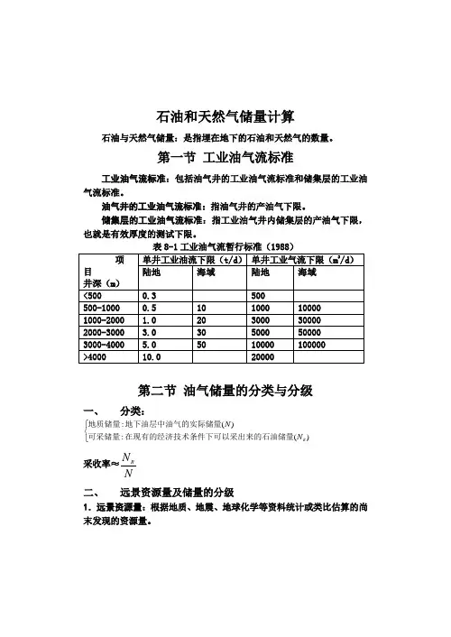 石油和天然气储量计算方法