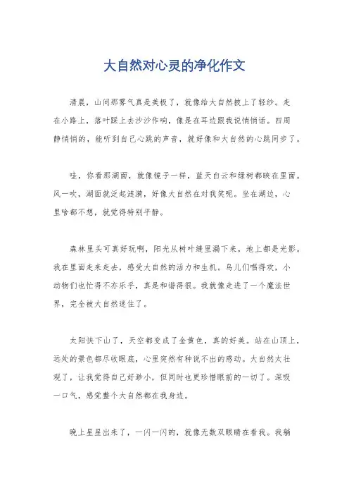大自然对心灵的净化作文