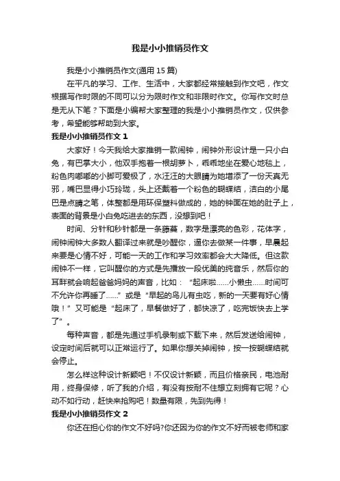 我是小小推销员作文