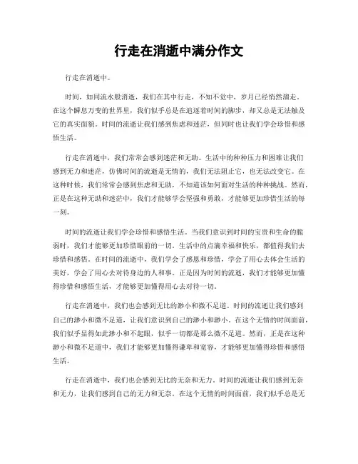 行走在消逝中满分作文