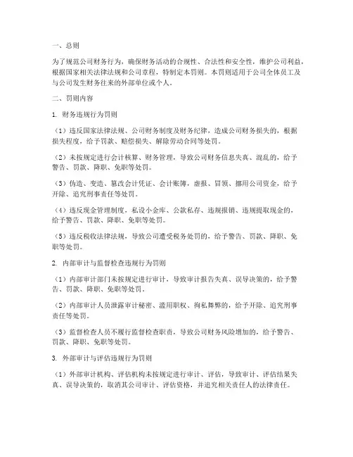 公司财务管理制度_罚则