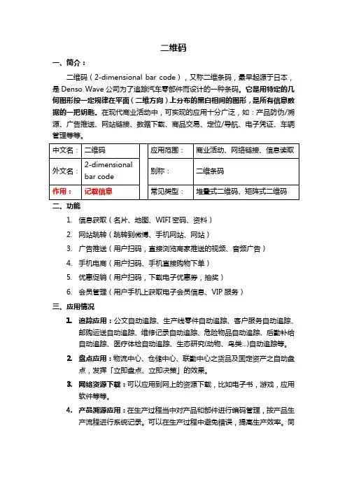 二维码概要及“二维码”营销