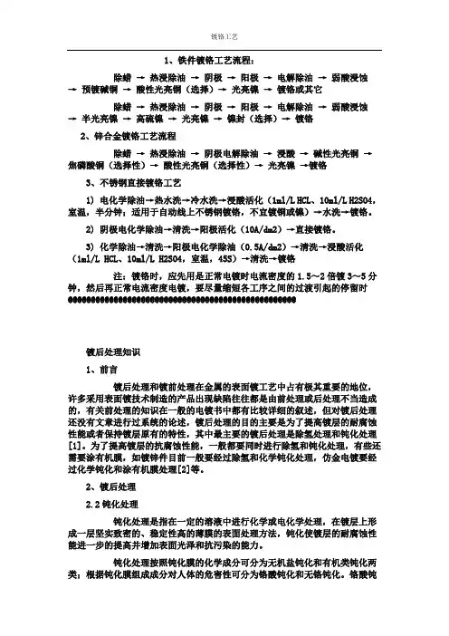 表面镀铬工艺