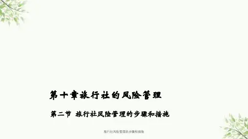 旅行社风险管理的步骤和措施课件