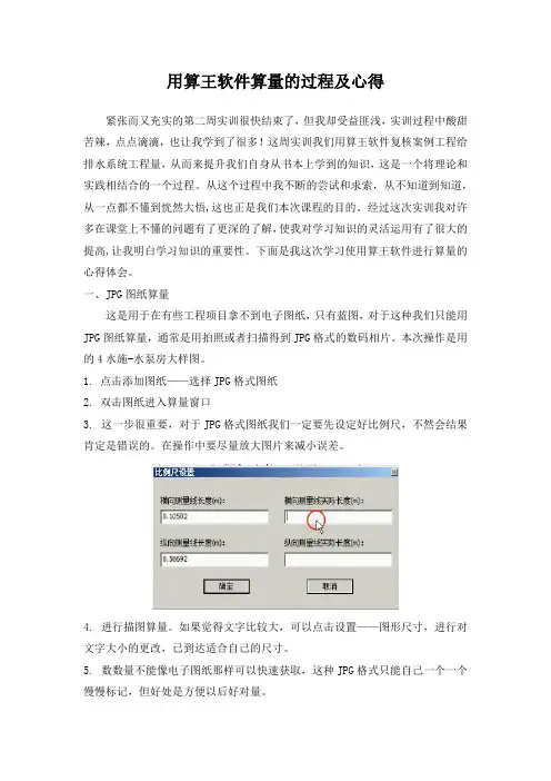 用算王算量心得体会