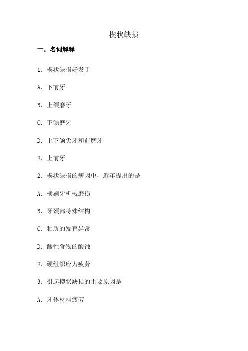 口腔医学专业《楔状缺损》