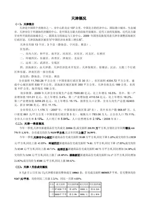 天津及京津新城概况